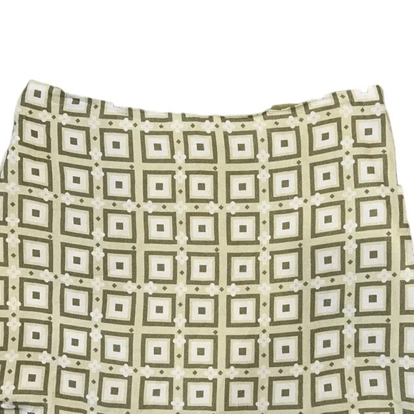 NWT Princess Polly Misuraca Green Geometric Printed Mini Skirt - 2 - Picture 3 of 13